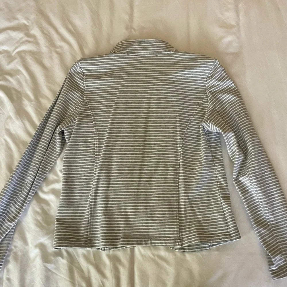 Tommy Hilfiger Military Style Gray White Stripe Blazer Medium - Picture 6 of 6